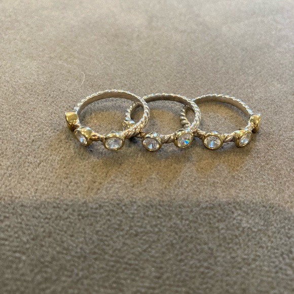 Set of 3 sterling sliver stackable rings. - Picture 1 of 7